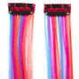Extensions de cheveux synth&eacute;tiques rayures confiserie &agrave; clip - Lot de 2,