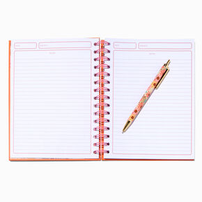 &quot;Happiness&quot; Spiral Notebook with Pen Pouch,