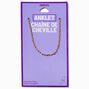 Gold-tone Stainless Steel Paperclip Chain Anklet,