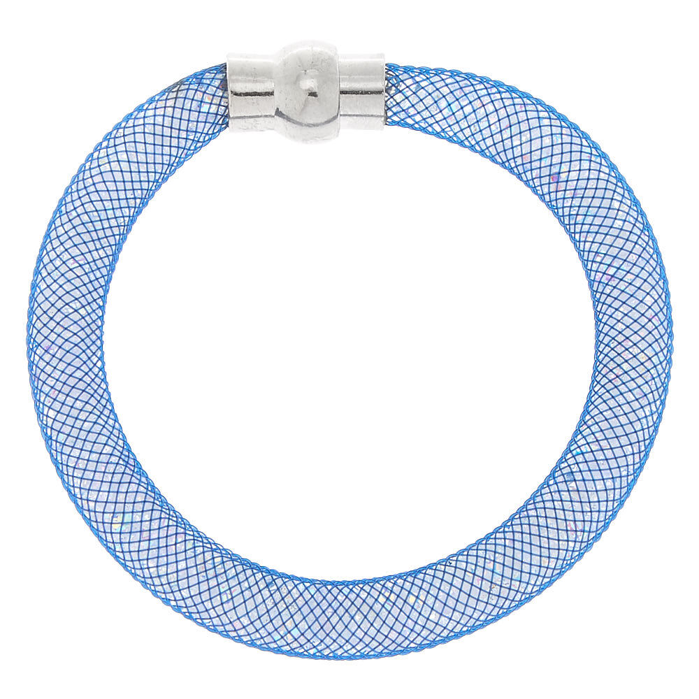 Mesh Bangle Bracelet - Denim Blue,