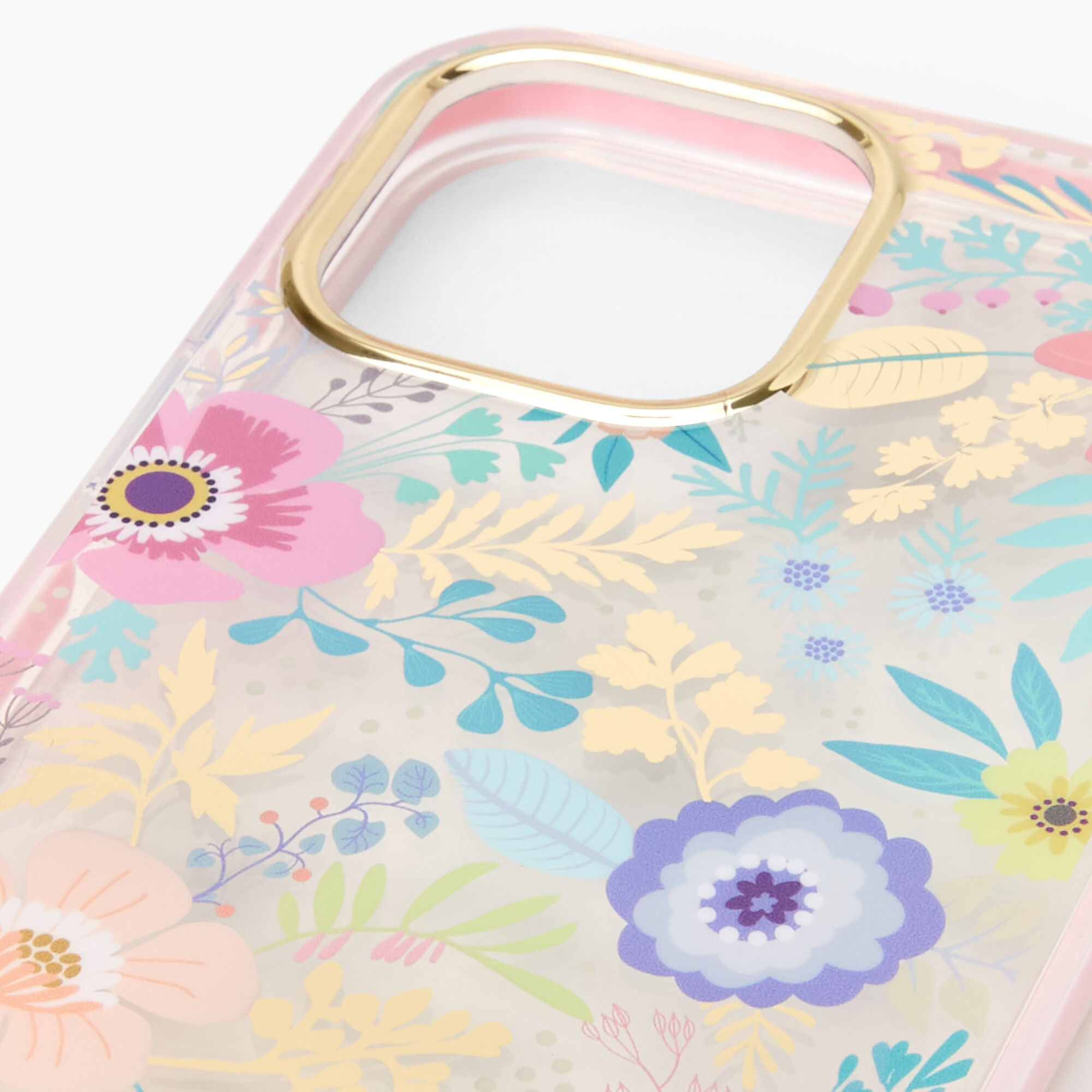 Coque de protection pour portable transparente florale rose - Compatible avec iPhone® 13 Pro Max,