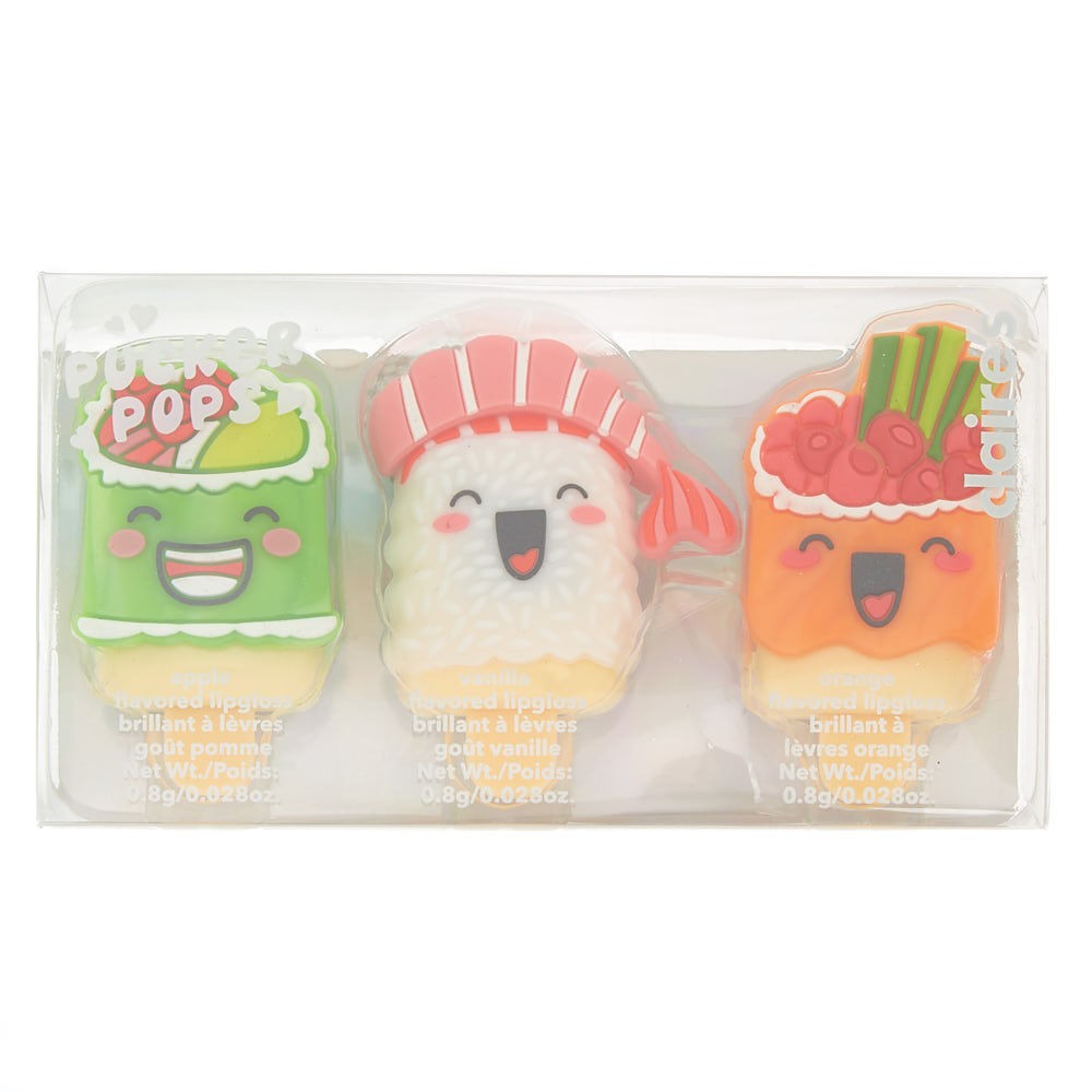 Pucker Pops Sushi Lip Gloss Set - 3 Pack,