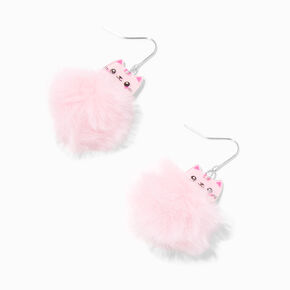 Pendantes 4&nbsp;cm avec pompons chat roses,