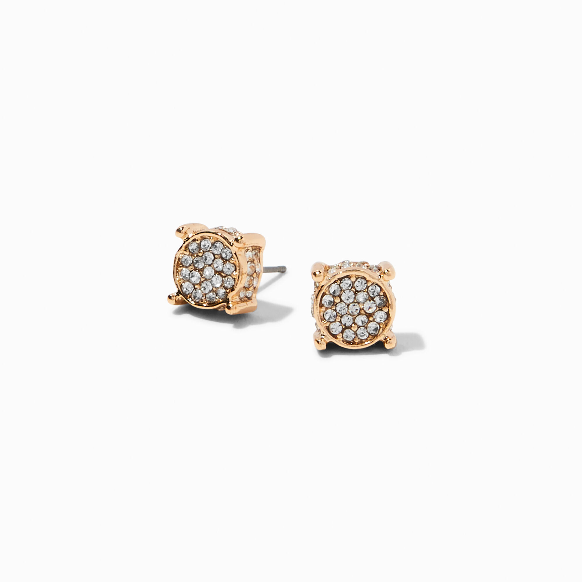 View Claires Crystal Pavé Circle Stud Earrings Gold information
