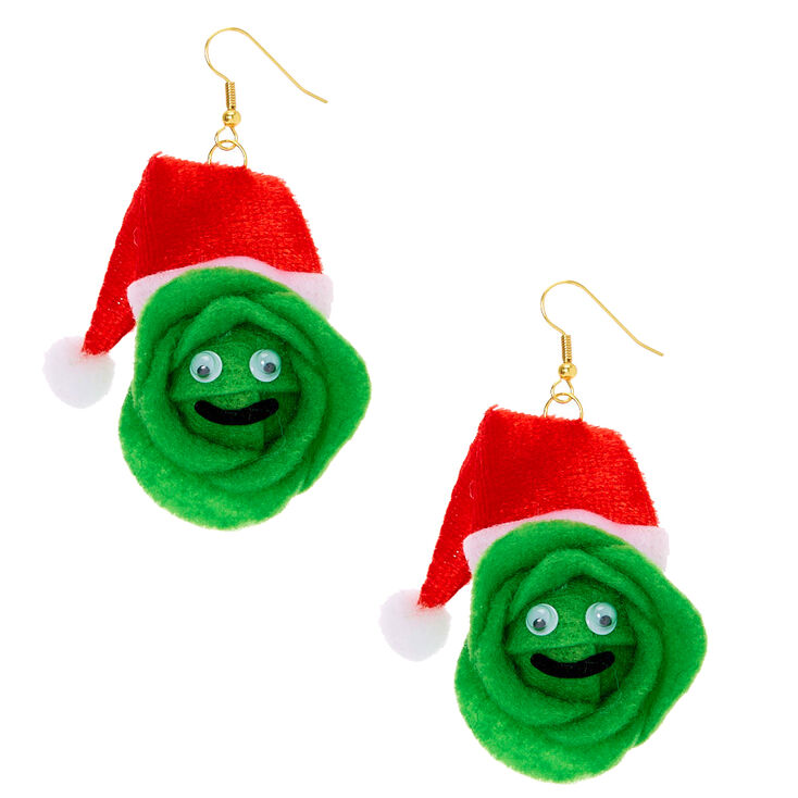 3&quot; Christmas Brussel Sprouts Drop Earrings - Green,