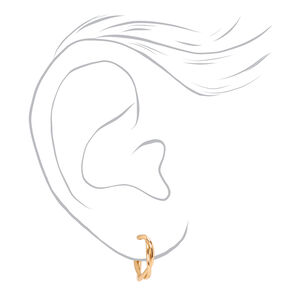 Gold-tone Textured Earrings Set - 6 Pack,