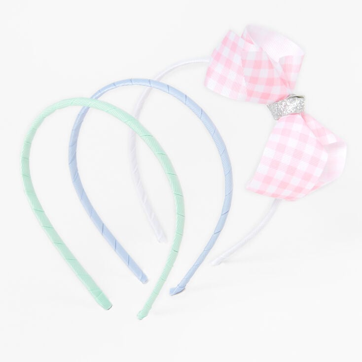 Claire&#39;s Club Gingham Loopy Bow Headbands - 3 Pack,