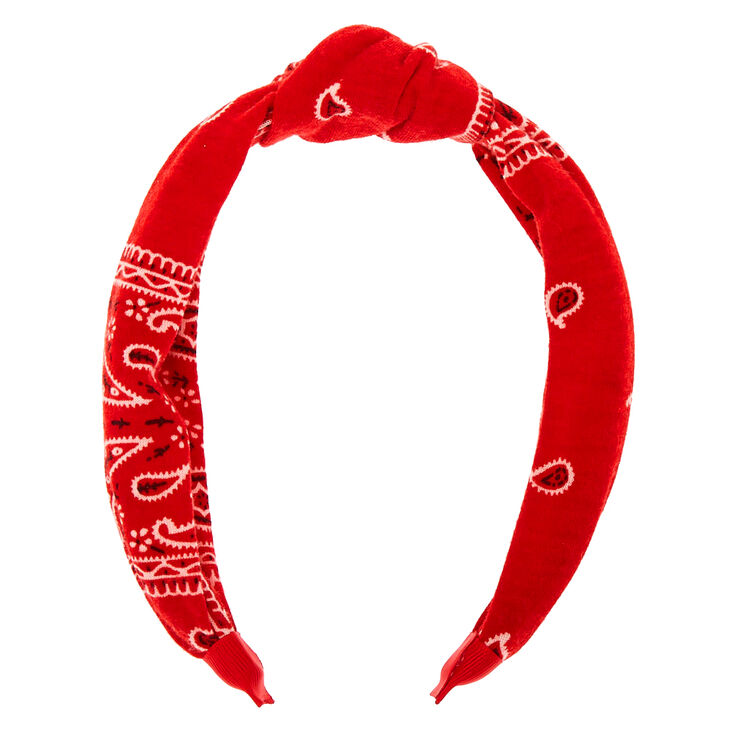 Serre-t&ecirc;te nou&eacute; style bandana - Rouge,