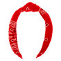 Bandana Knotted Headband - Red,