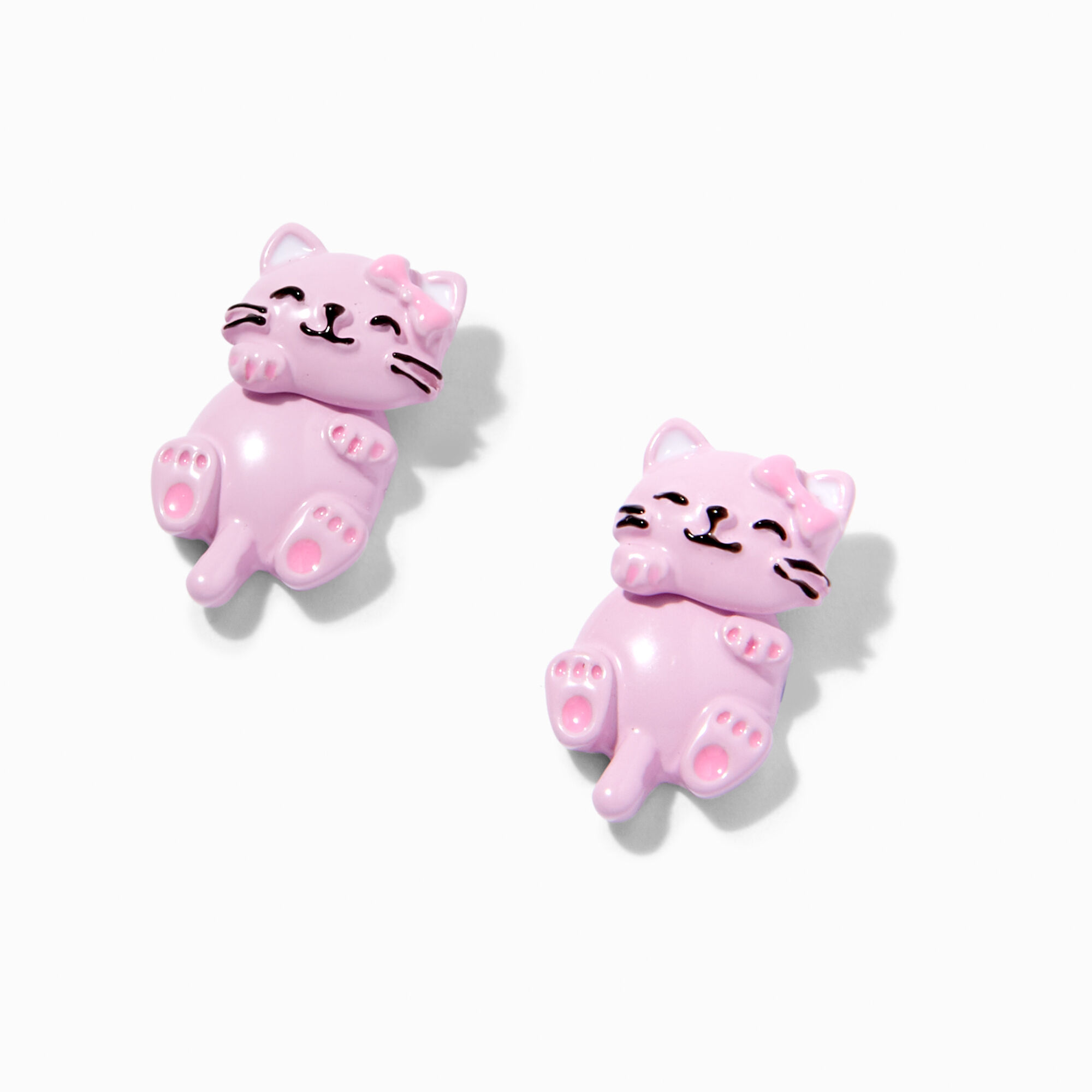 Claire's Club Pink Cat Stick On Earrings - 60 Pack
