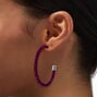 Purple Pav&eacute; Gemstone 50MM Hoop Earrings,