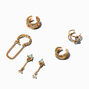 Gold-tone Opal Cuff Earrings Stackables - 6 Pack,