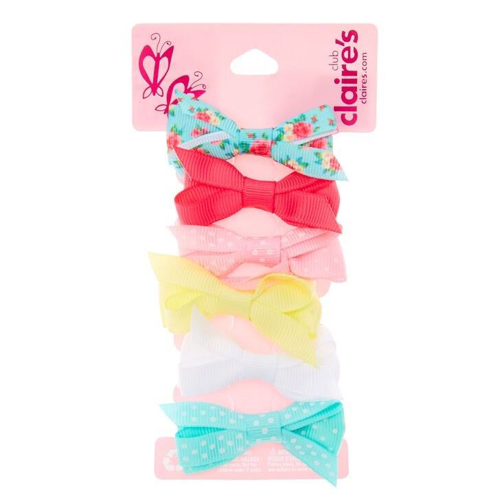 Claire&#39;s Club Pastel Bow Hair Clips - 6 Pack,