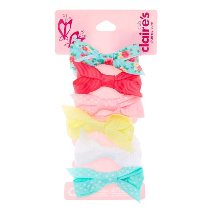 Lot de 6 barrettes &agrave; n&oelig;uds pastel pour enfants,