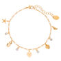 Gold Summer Charm Chain Anklet,