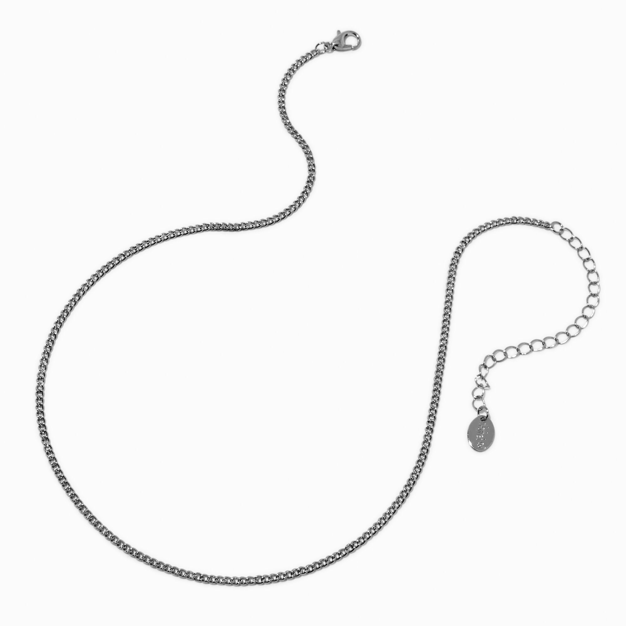 Silver-tone Curb Chain Necklace,