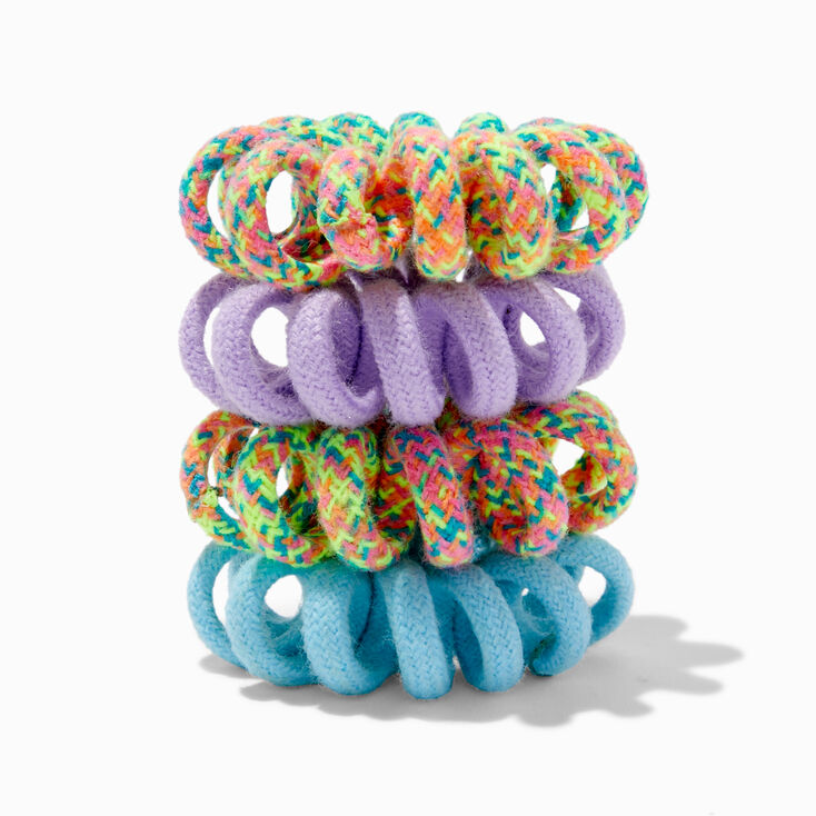 Fabric-Covered Spiral Hair Ties - 4 Pack,