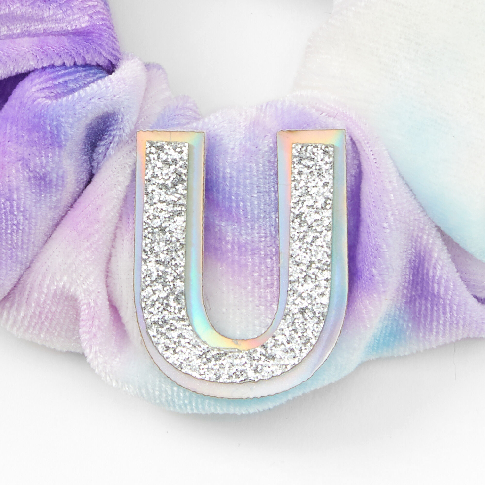 Medium Initial Ombre Hair Scrunchie - U,
