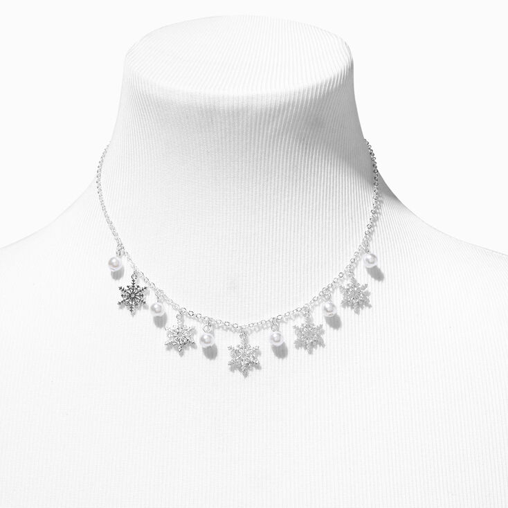 Claire&#39;s Club Silver Snowflake Traditional Holiday Jewelry Set - 3 Pack,