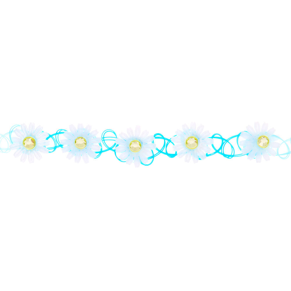 Daisy Tattoo Choker Necklace - Blue,