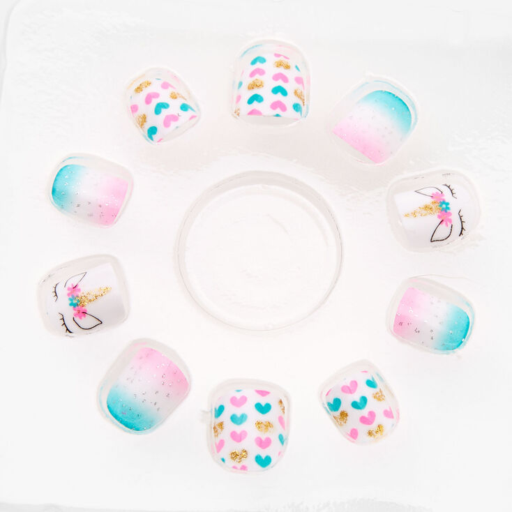 Faux ongles licorne Claire&#39;s&nbsp;Club - Arc-en-ciel, lot de 10,
