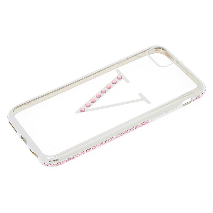 Pink Stone V Initial Phone Case - Fits iPhone 6/7/8,