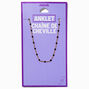 Gold-tone Black Beaded Stationed Chain Anklet,