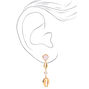Gold 2.5&quot; Cowrie Shell Pearl Drop Earrings,