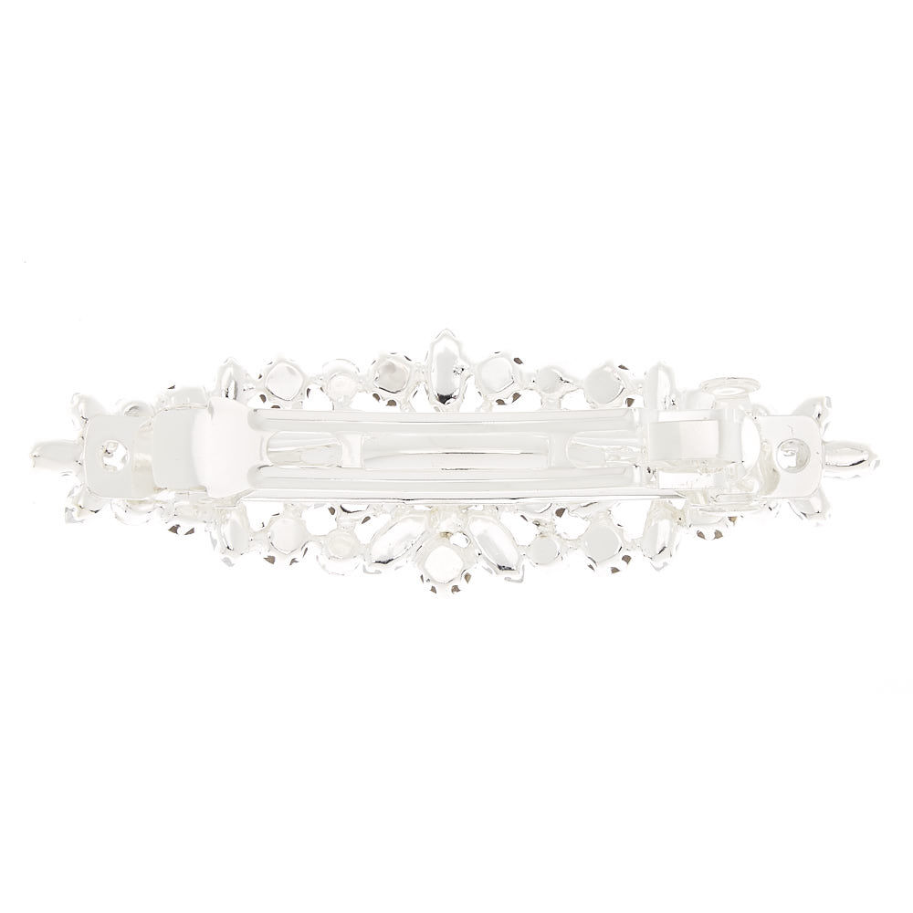 Barrette glamour en strass couleur argenté,