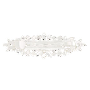 Barrette glamour en strass couleur argent&eacute;,