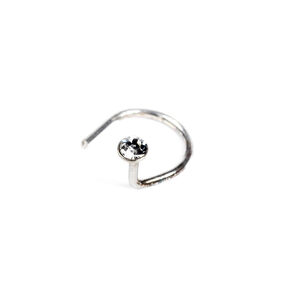 Crystal Curved 20G Nose Stud,