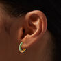 Mint Enamel Huggie Hoop Earrings,