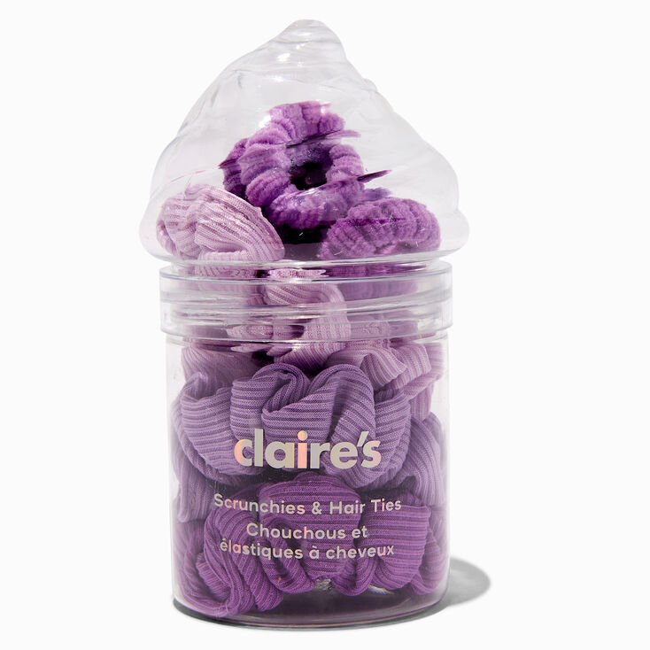 Purple Ice Cream Hair Ties &amp; Scrunchies - 12 Pack,
