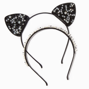 Claire&#39;s Club Pearl Cat Ears Headband - 2 Pack,