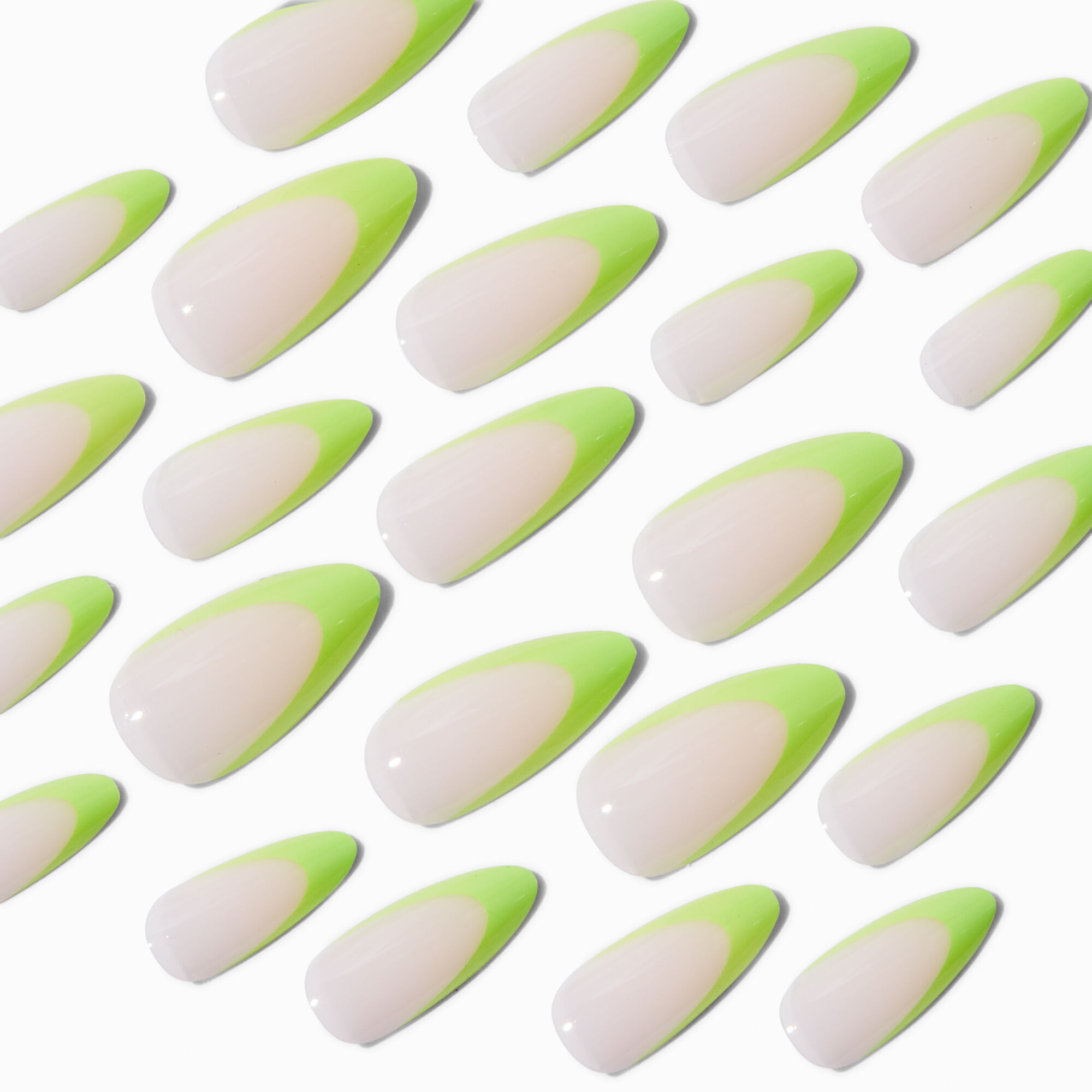 View Claires French Tip Stiletto Vegan Faux Nail Set 24 Pack Green information