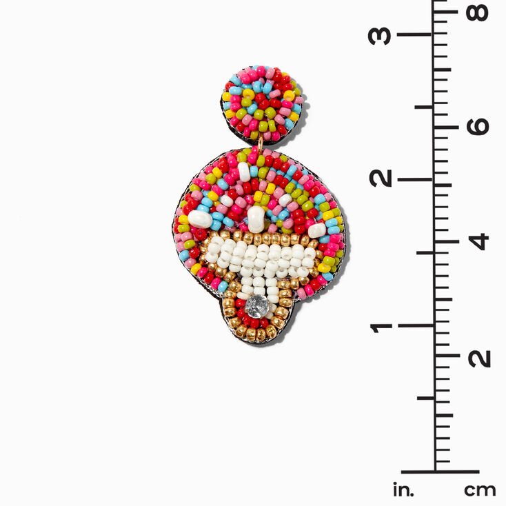 Beaded Mushroom 2&quot; Drop Earrings,