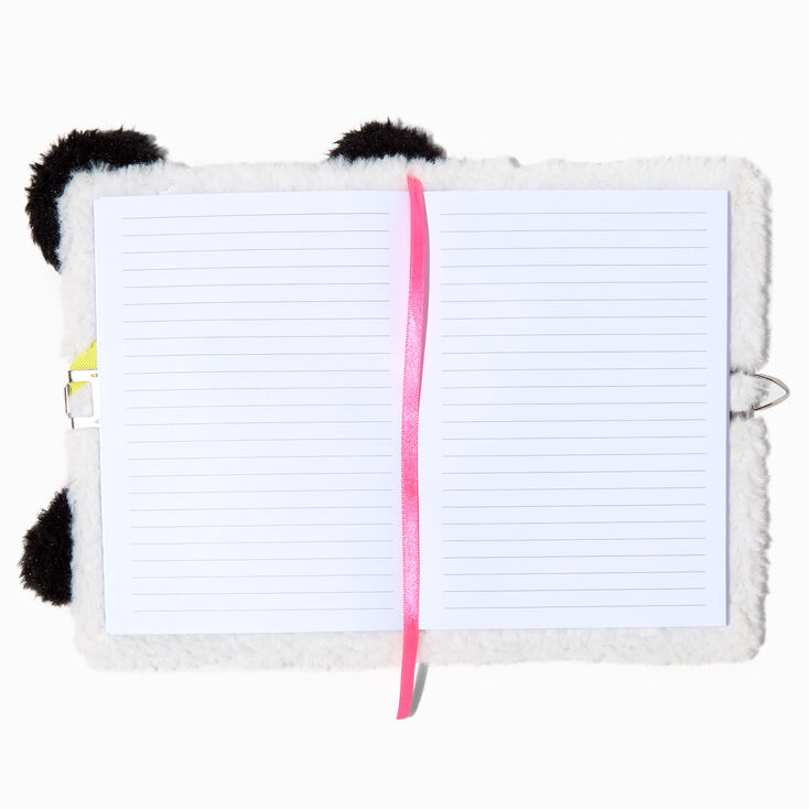 Pink Purse Panda Plush Lock Diary,