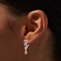 Pink Crystal Cluster 1&quot; Clip On Drop Earrings,