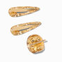 Gold-tone Hammered Hair Cuff Clips - 3 Pack,