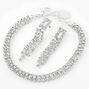 Silver Square Rock Crystal Jewelry Set - 3 Pack,