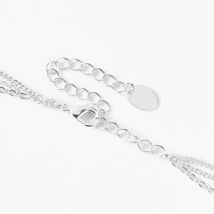 Silver Peace &amp; Stars Multi Strand Necklace,