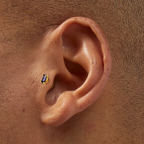 Boucle d&rsquo;oreille &agrave; arri&egrave;re plat pour piercing tragus couronne en zircon cubique d&#39;imitation 1,2&nbsp;mm en acier inoxydable,