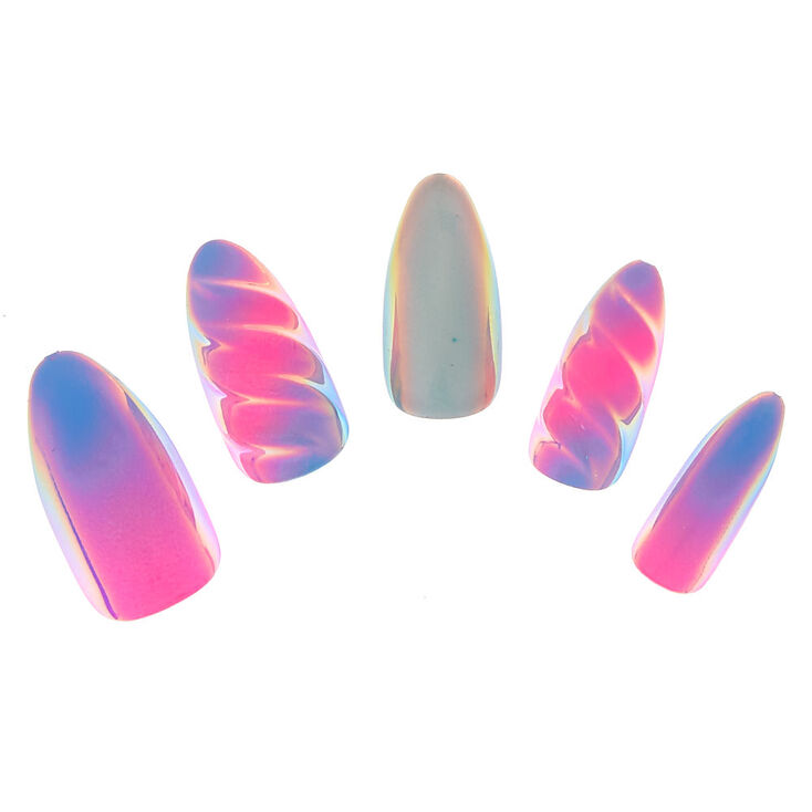 Ombre Unicorn Pwr Faux Nails Pink 24 Pack Claire S