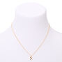 Gold Striped Initial Pendant Necklace - H,
