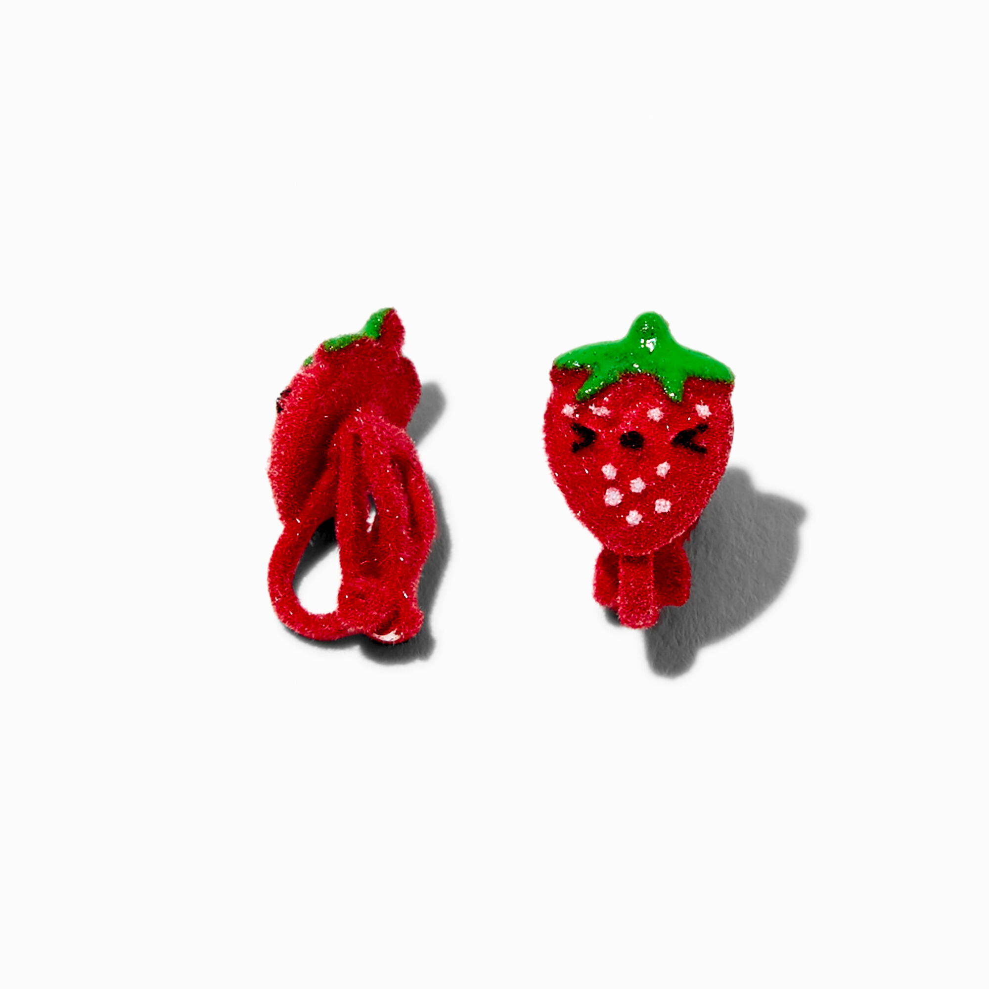 View Claires Fuzzy Strawberry ClipOn Earrings information