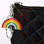 Rainbow Stitched Quilted Coin Purse - Black,