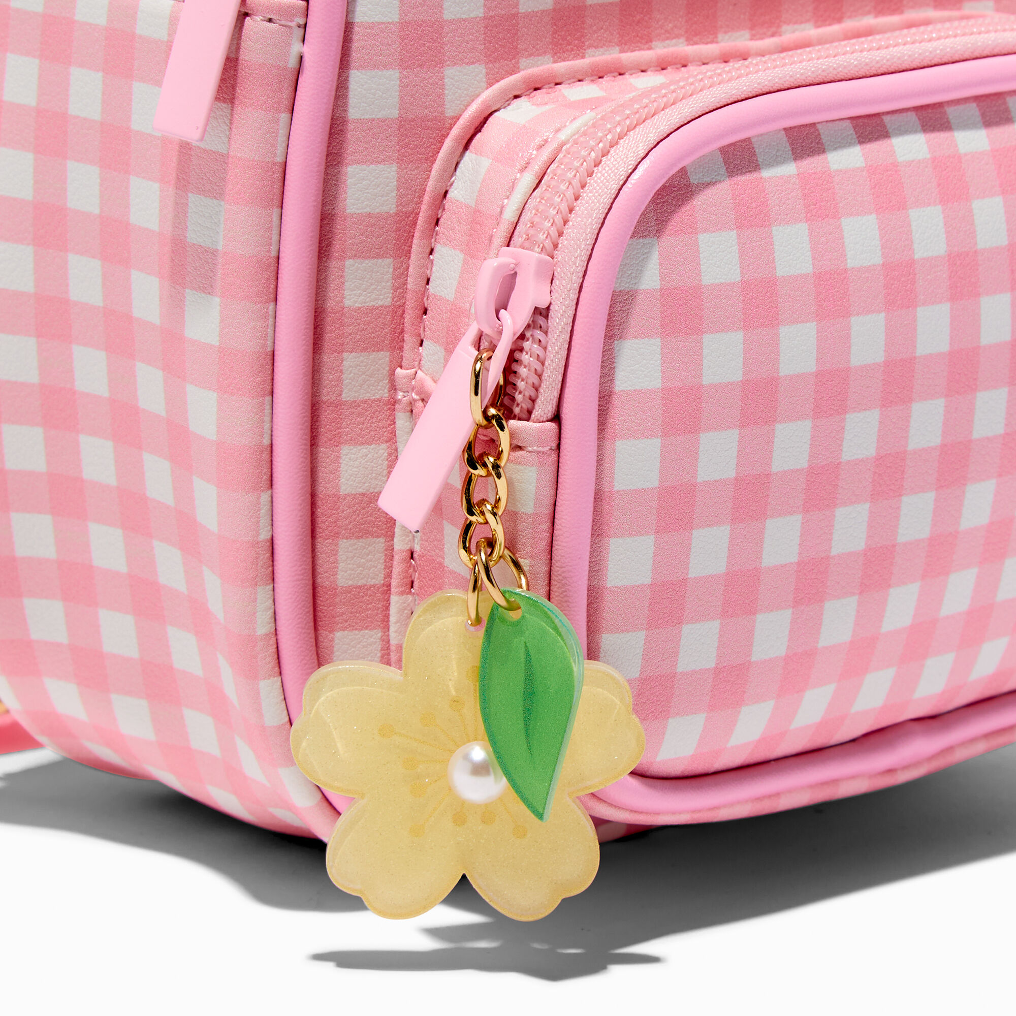 Pink gingham backpack on sale