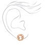 Rose Gold Square Halo Stud Earrings,