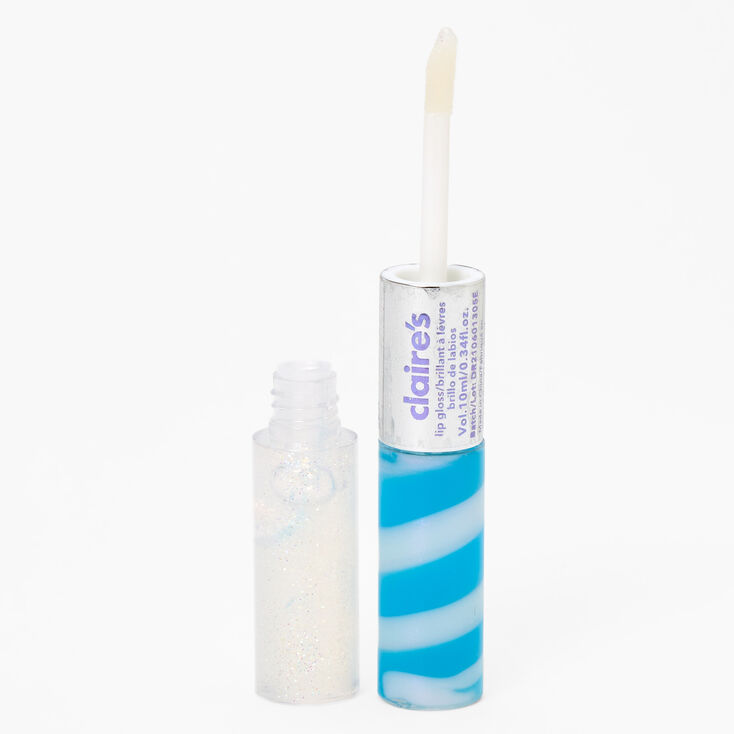 Tube de gloss &agrave; double pinceau - Torsade bleue,