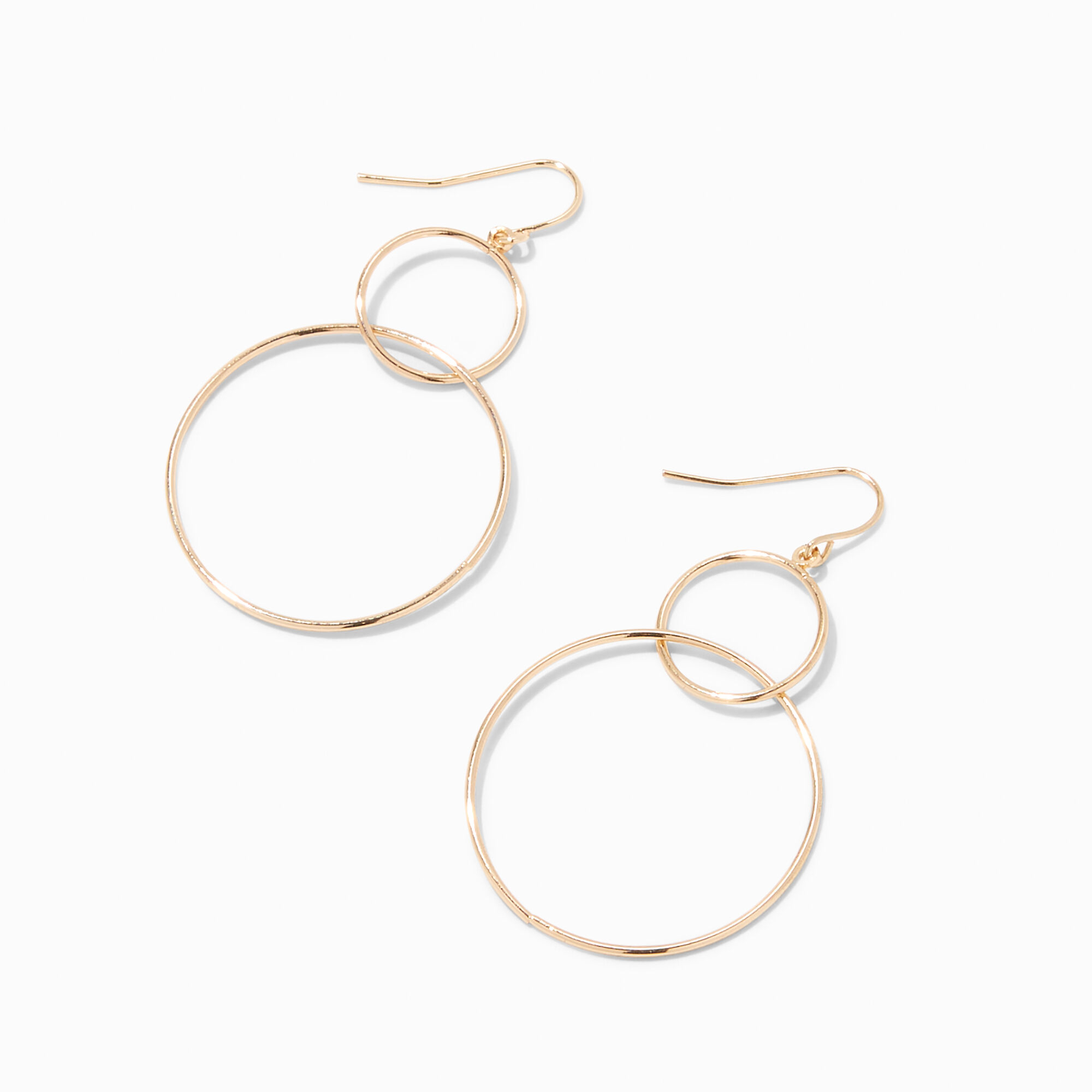Pendantes cercle en fil métallique 5 cm couleur dorée,